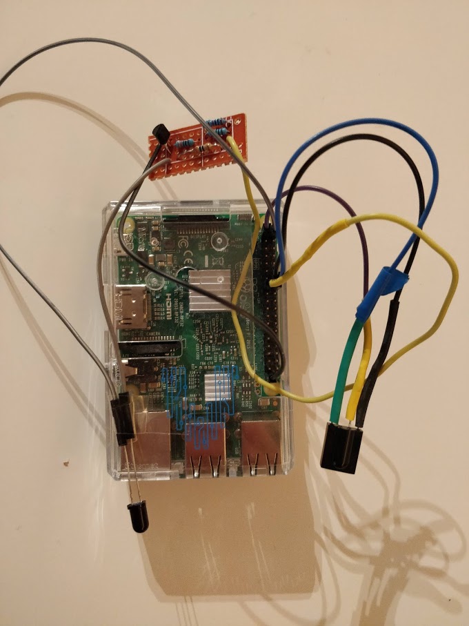 Raspberry with IR-transmitter and IR-receiver
